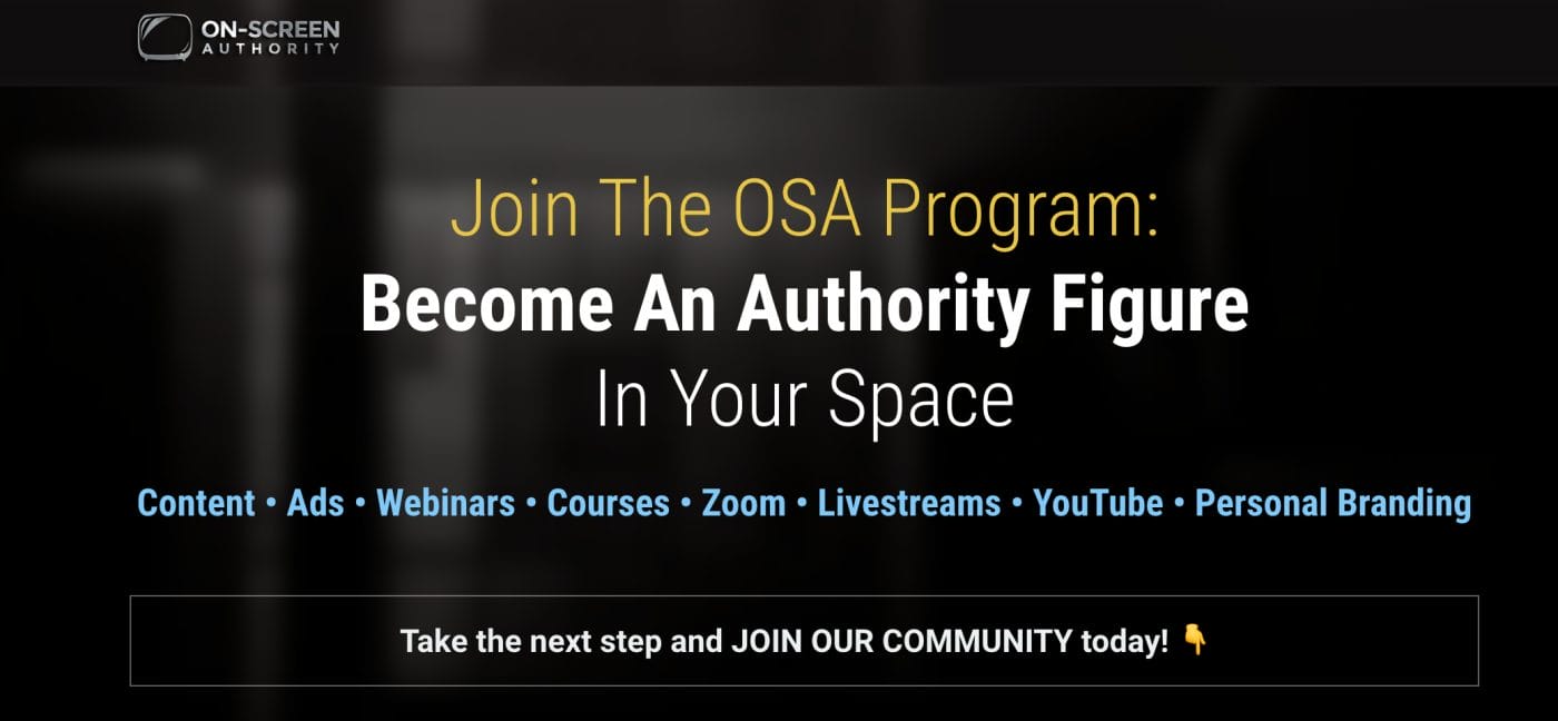 On-Screen Authority – The Online Course